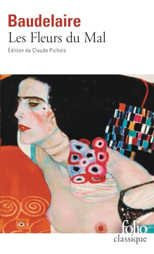 Book cover for "Les Fleurs du Mal" featuring a Klimt-style portrait.