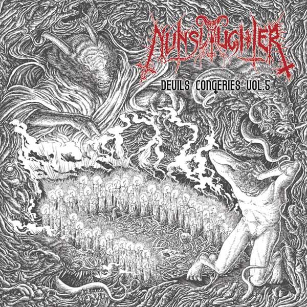 Black and white album cover with demonic figures and swirling smoke.