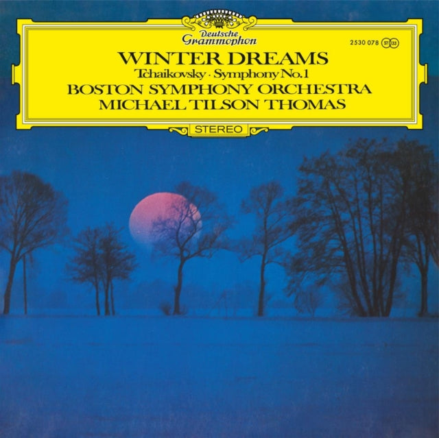 Vinyl record cover: winter landscape with bare trees and a full moon.