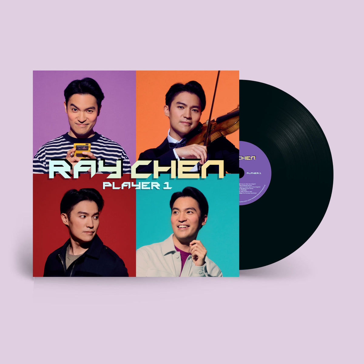 Ray Chen "Player 1" vinyl record with colorful album cover and musician portraits.