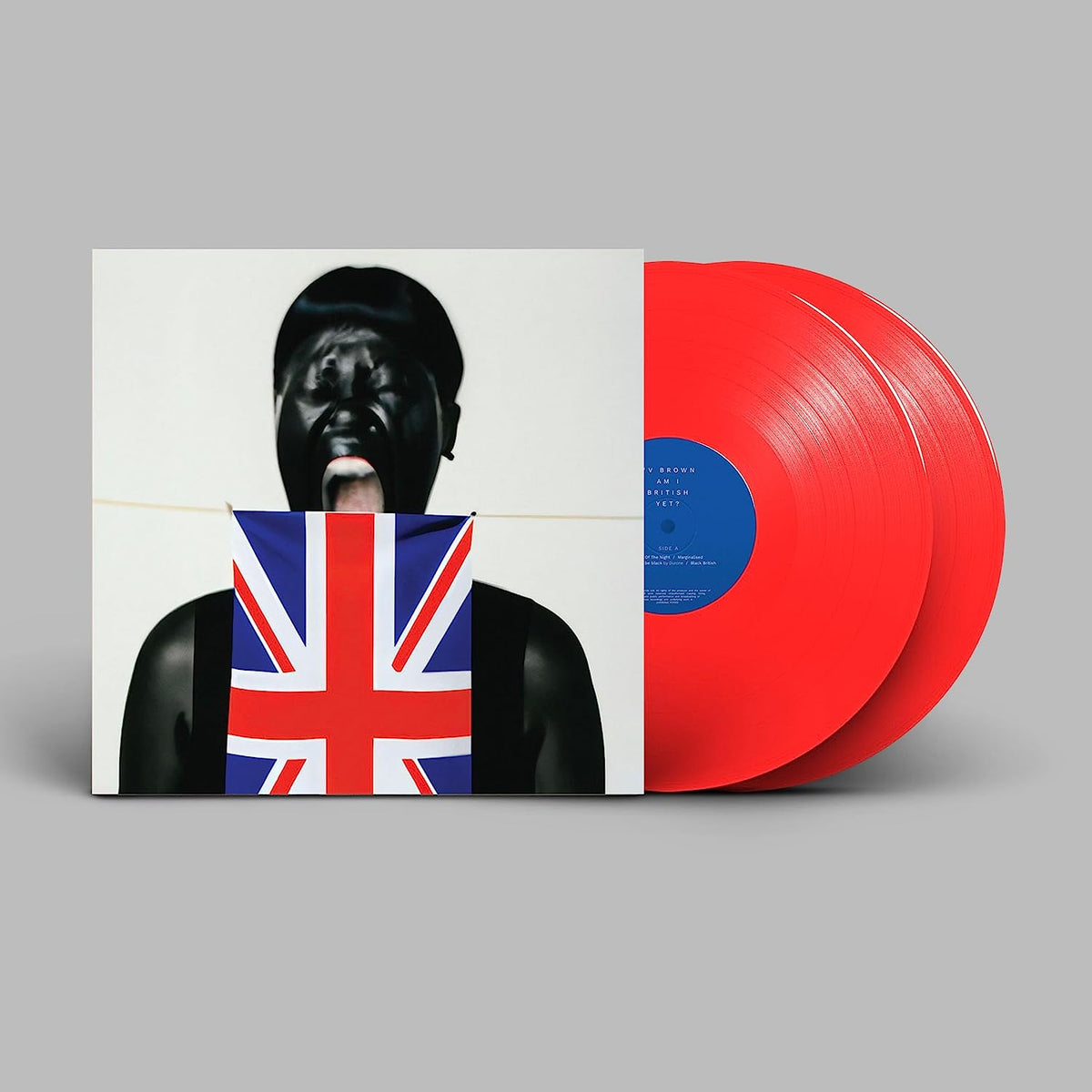Vinyl record of V V Brown’s “Am I British Yet?” with Union Jack cover.