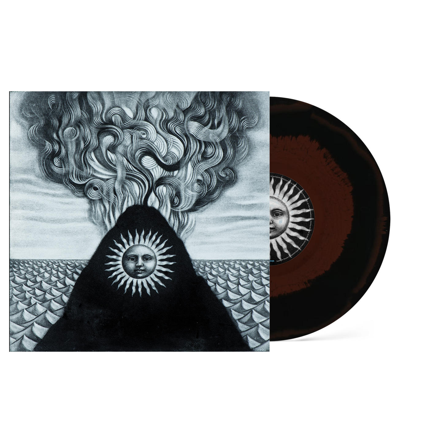 Gojira's "Magma" vinyl record with illustrated cover and colored disc.