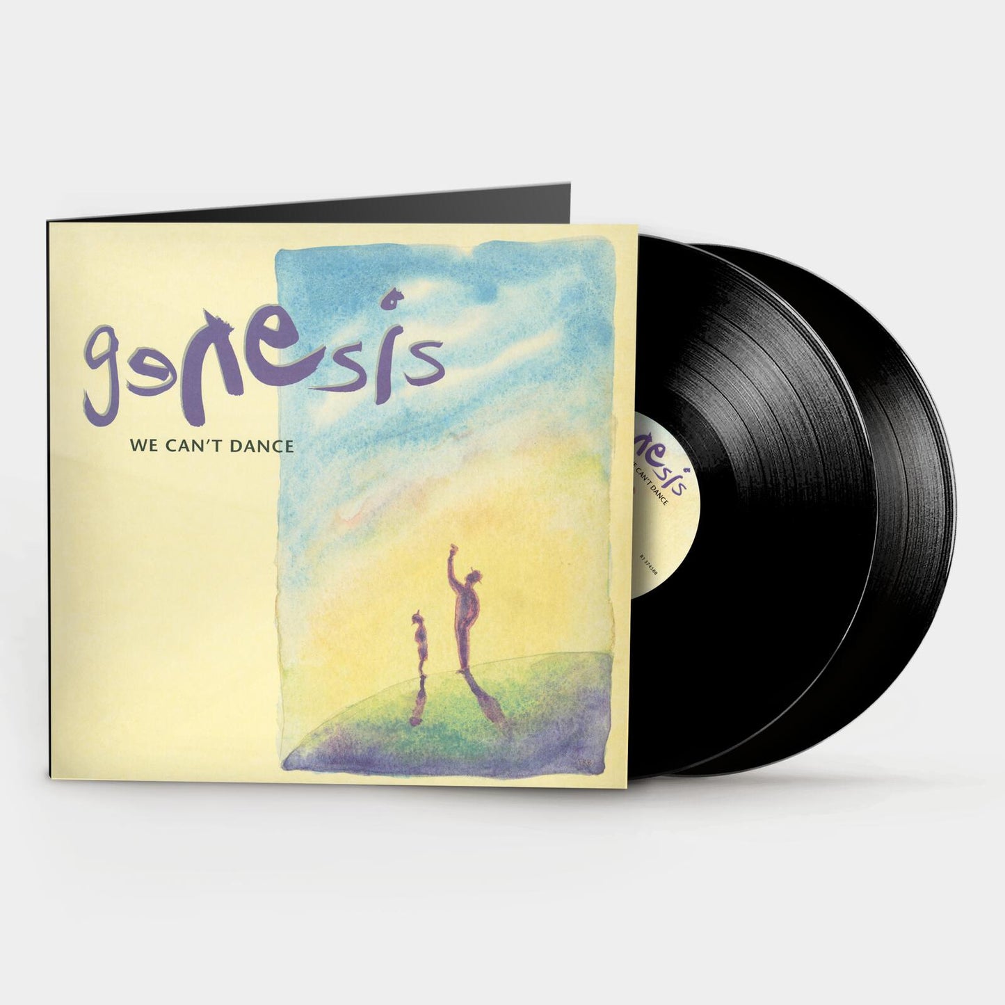 Genesis We Can't Dance vinyl record album cover with two black vinyl discs.