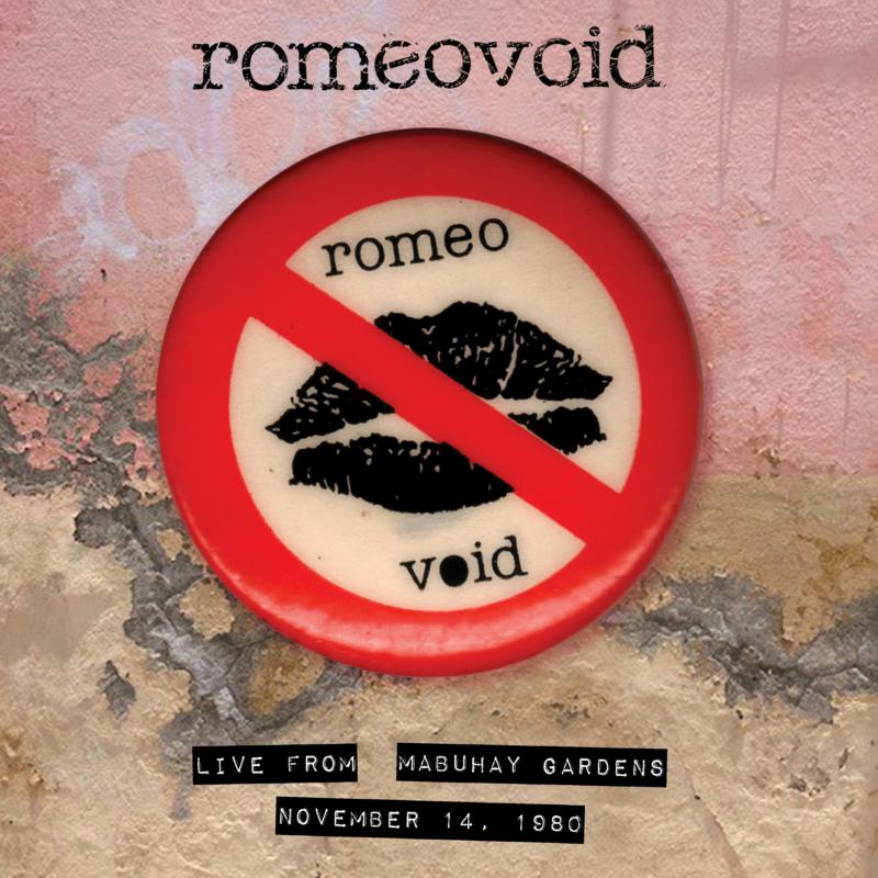 Romeo Void album cover: red circle with lips and band name.
