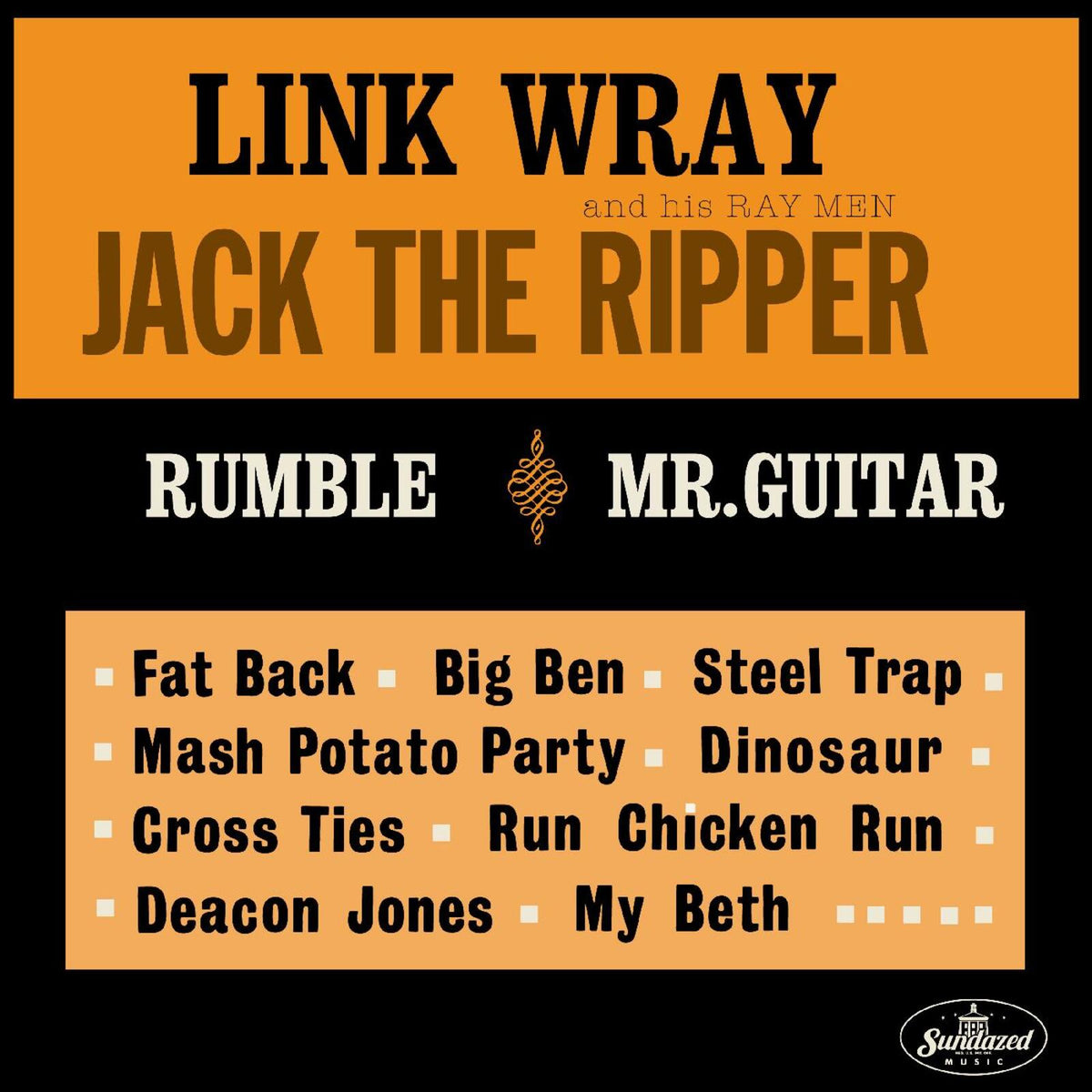 Album cover for Link Wray’s “Jack The Ripper” on red vinyl.
