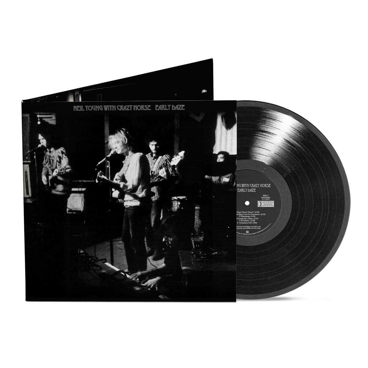 Neil Young with Crazy Horse "Early Daze" vinyl record, black cover.