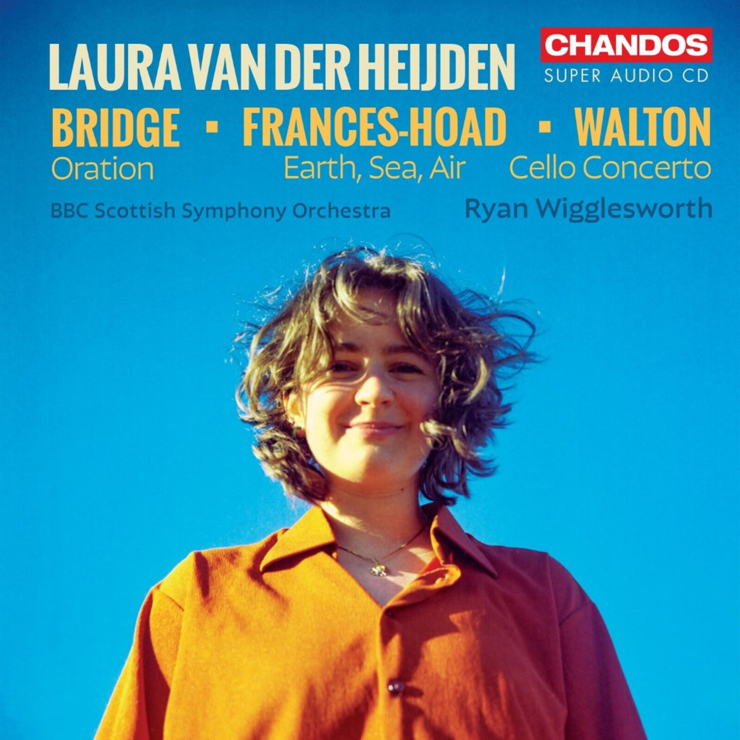 CD cover featuring portrait of Laura Van Der Heijden against blue gradient.
