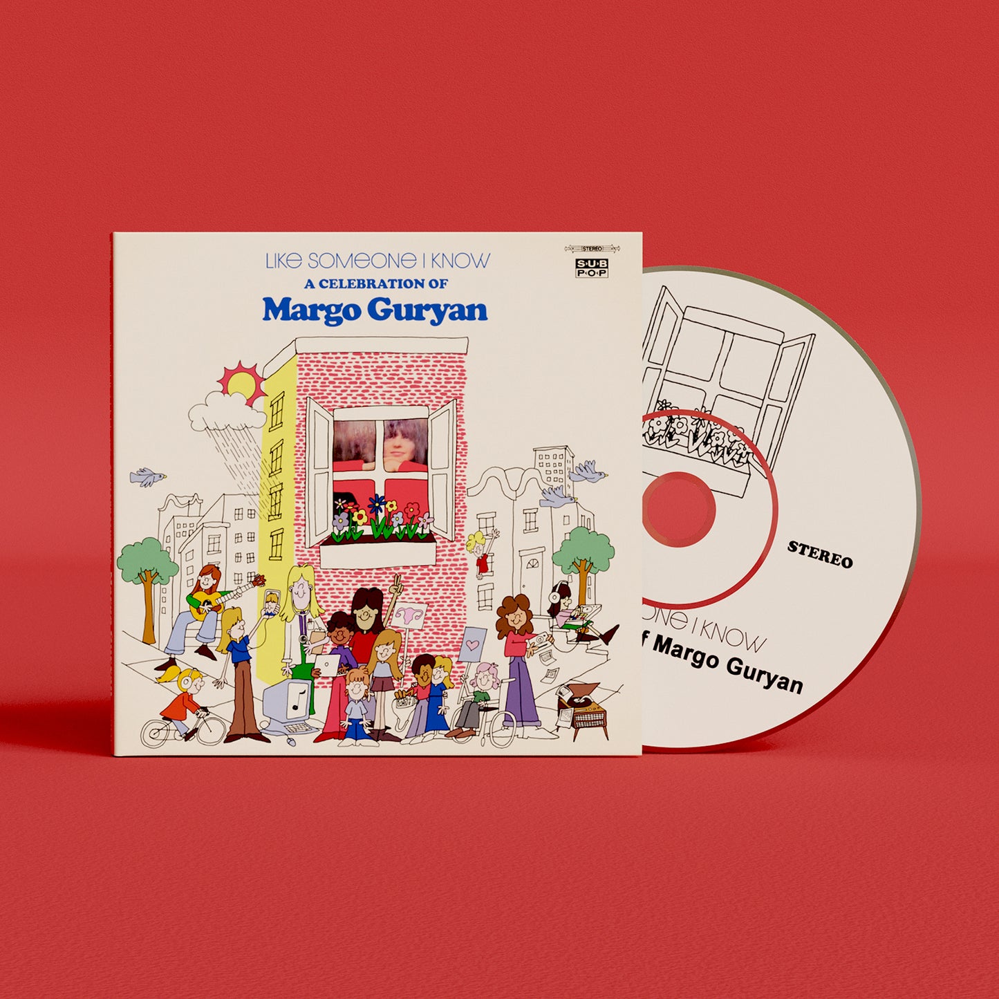 CD cover for "Like Someone I Know" by Margo Guryan, illustrated scene.
