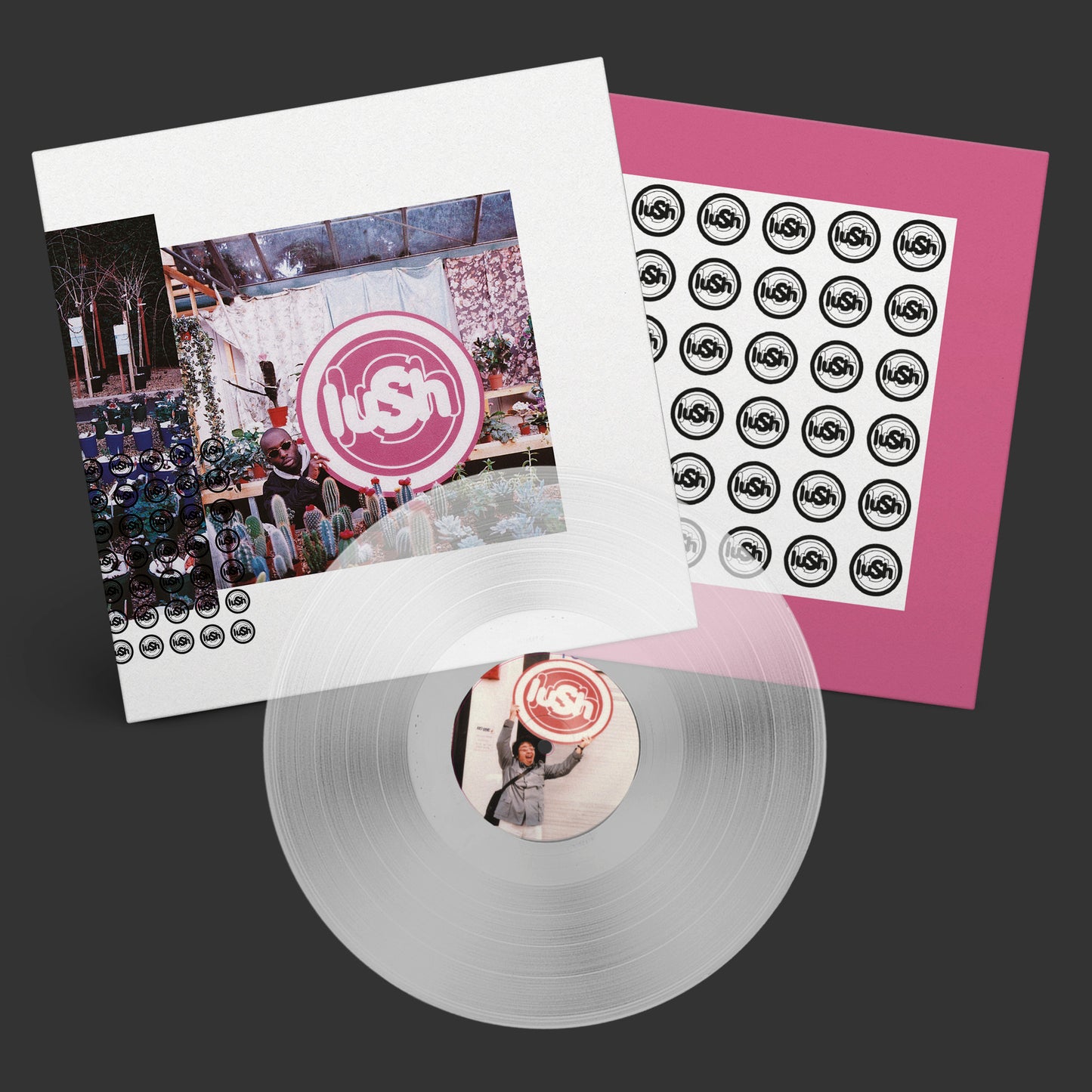 Lush “Lovelife” vinyl record with cover art and patterned inner sleeve.