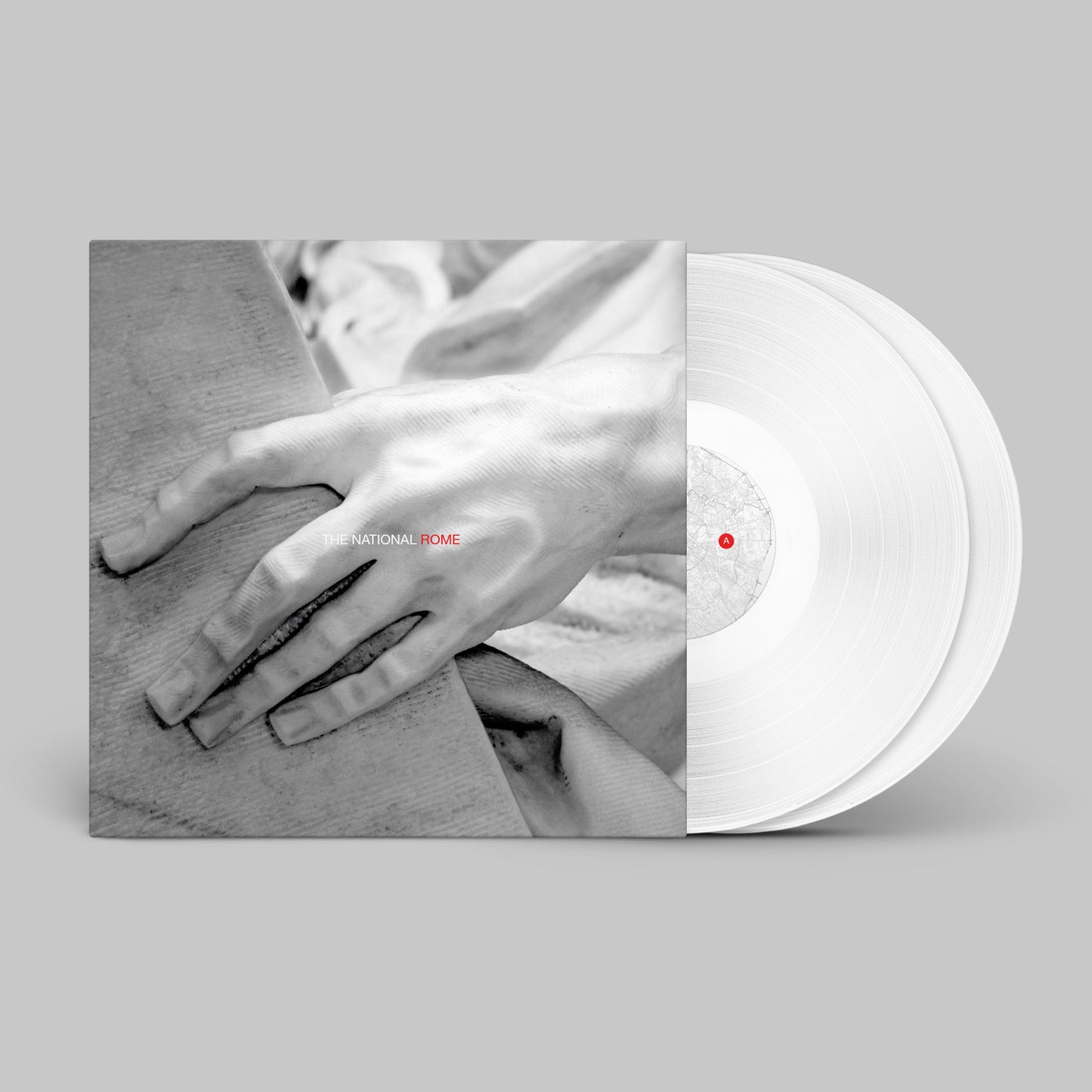 The National Rome vinyl record album cover with two translucent white vinyl discs.