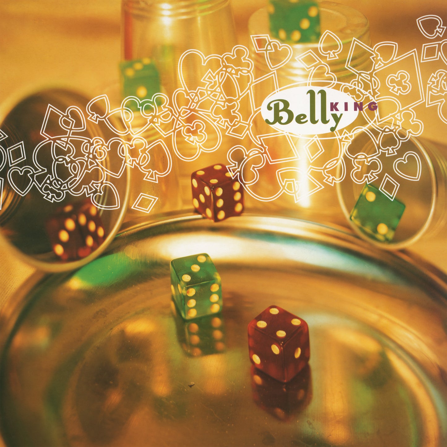 Album cover for Bellyâs âKingâ featuring dice and abstract shapes.