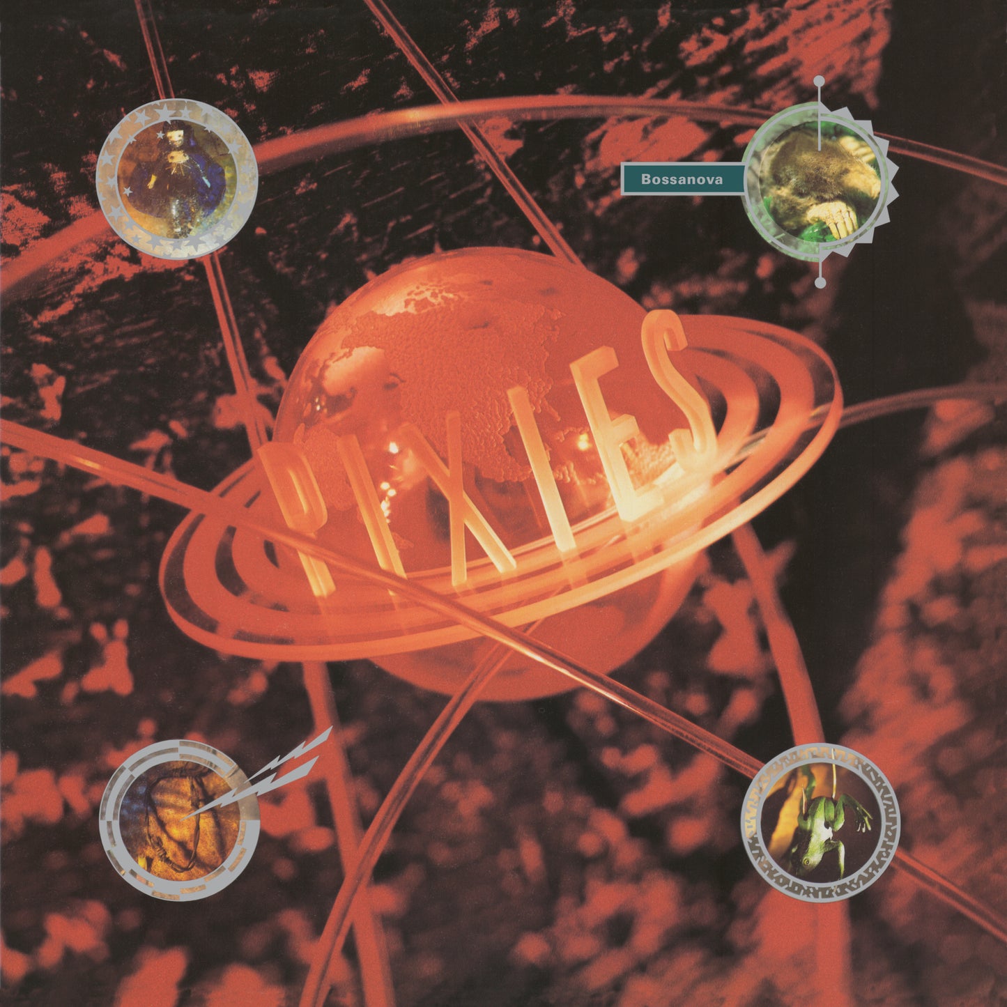 Pixies "Bossanova" album cover: orange planet with band name in orbit.