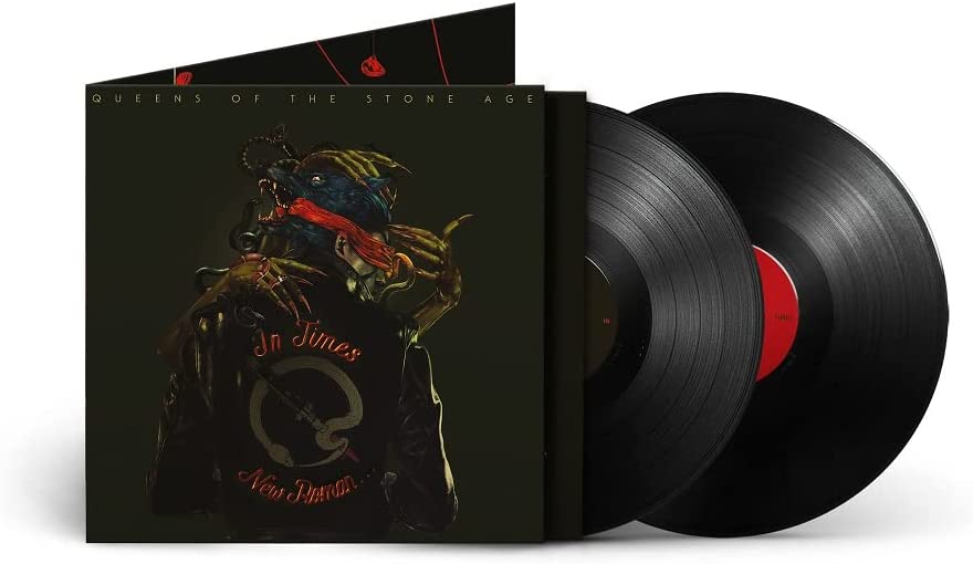 Queens of the Stone Age vinyl record gatefold sleeve with two black vinyl discs.