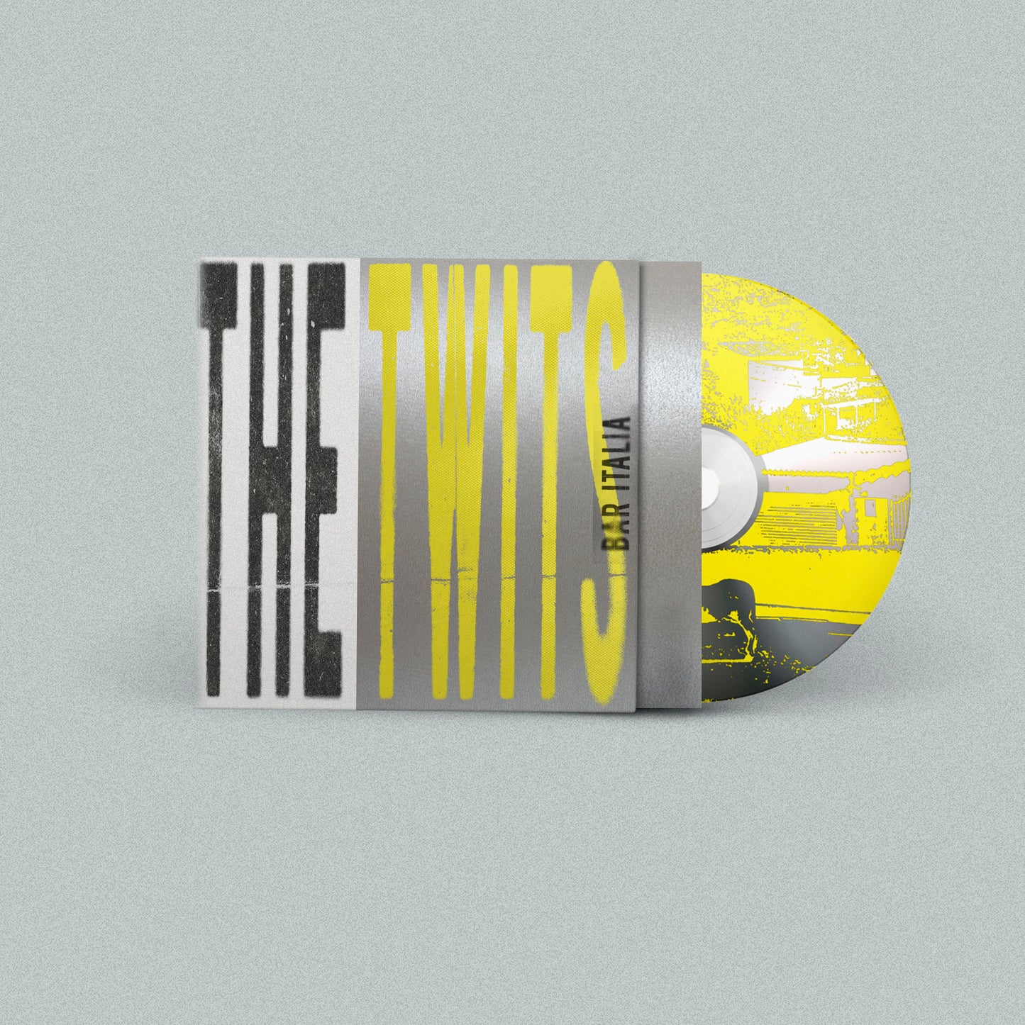 Bar Italia's "The Twits" CD with yellow and black graphic design.