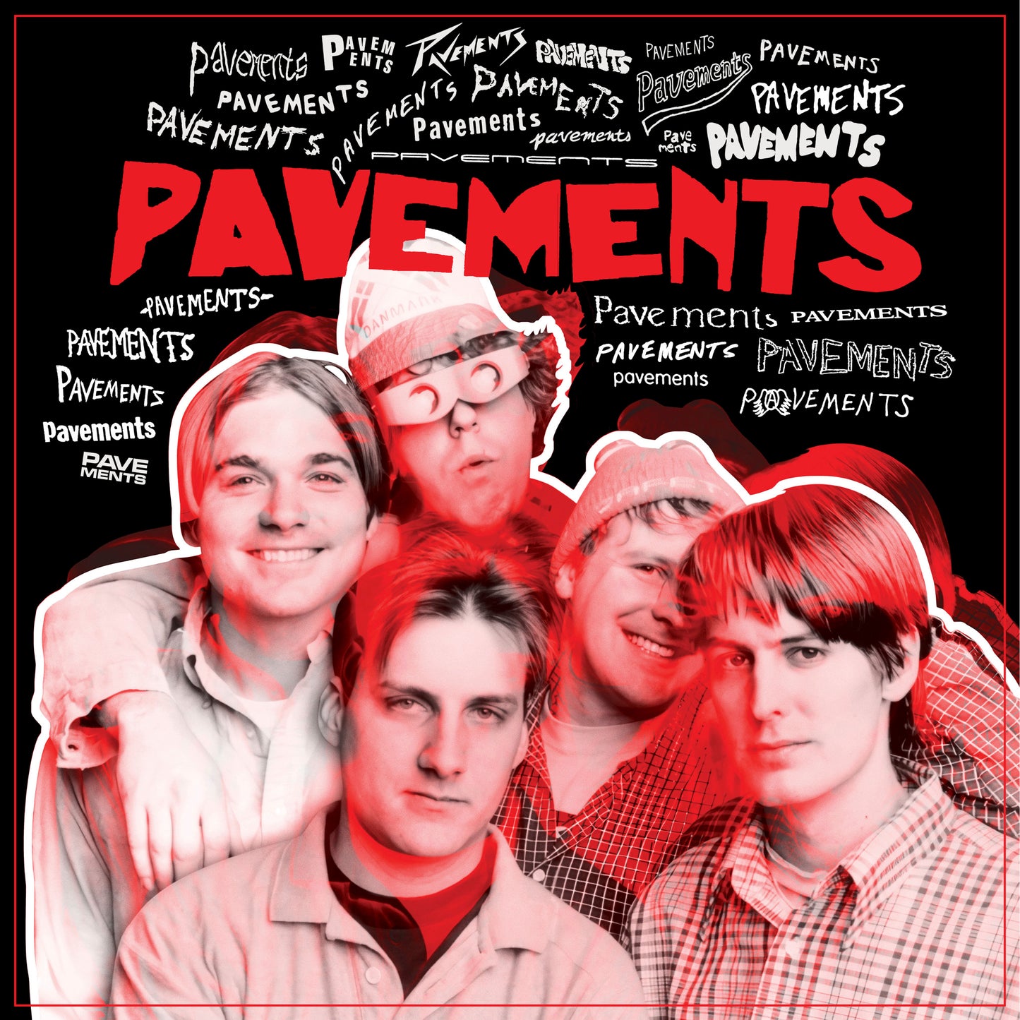 Album cover for Pavement's "Pavements" featuring a distorted band photo.