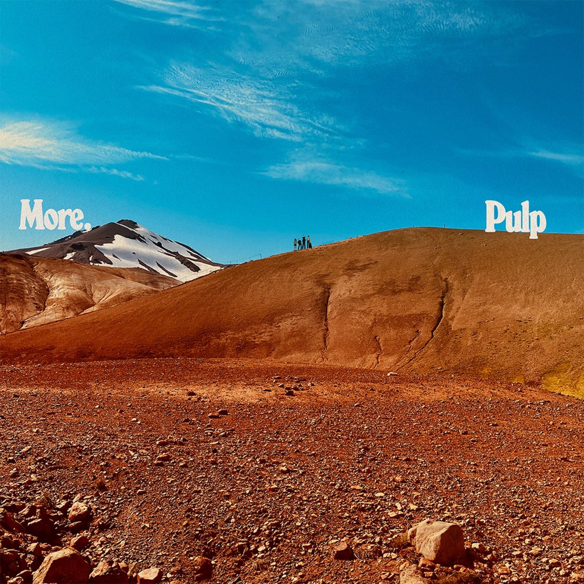 Album cover for Pulp’s “More” featuring a landscape and distant figures.