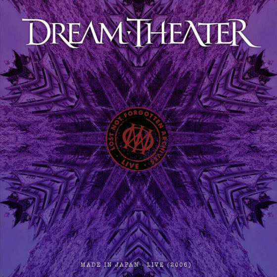 Dream Theater “Lost Not Forgotten Archives” vinyl record cover, purple abstract design.
