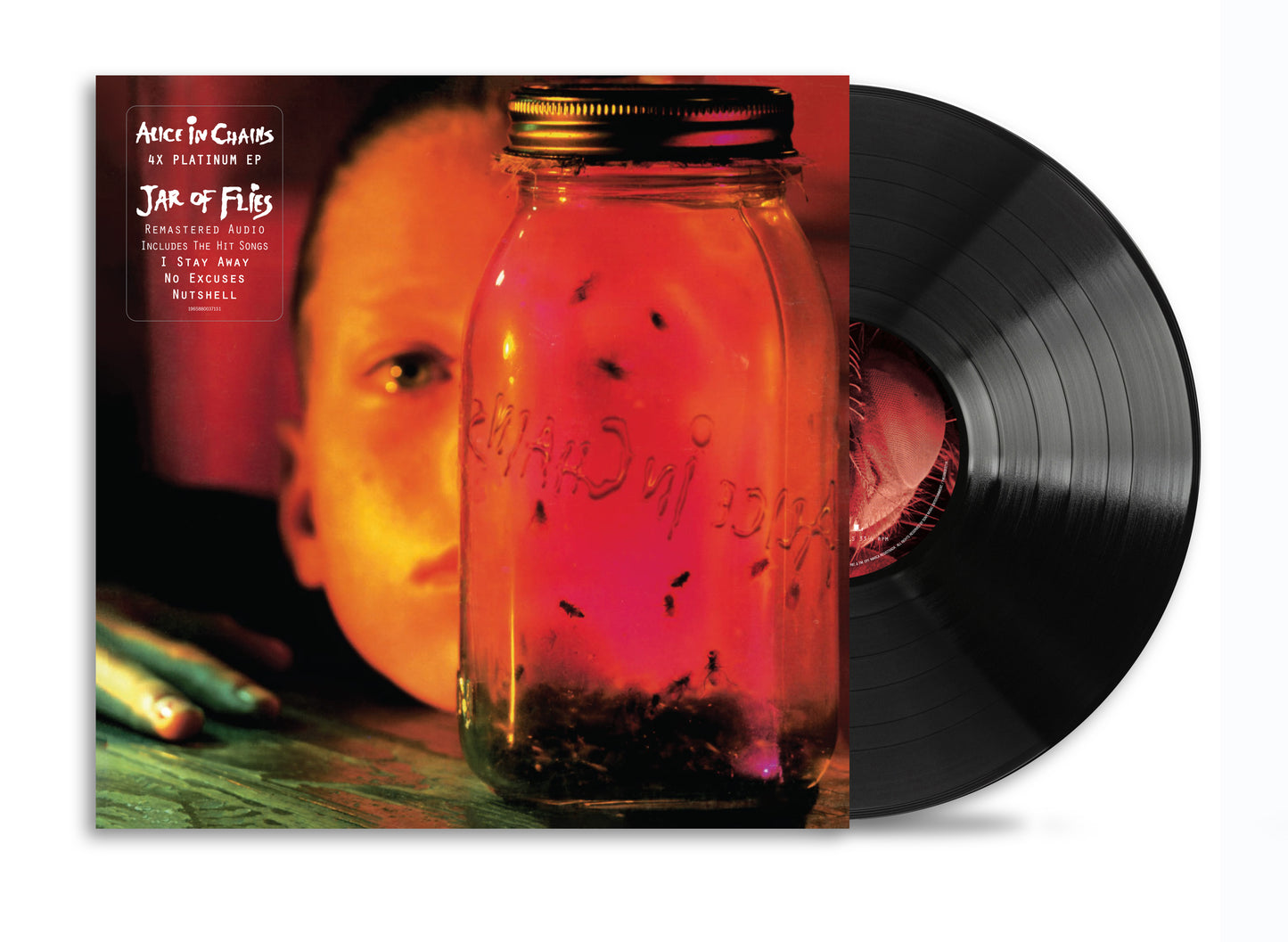 Alice in Chains Jar of Flies vinyl record cover featuring a jar of flies.