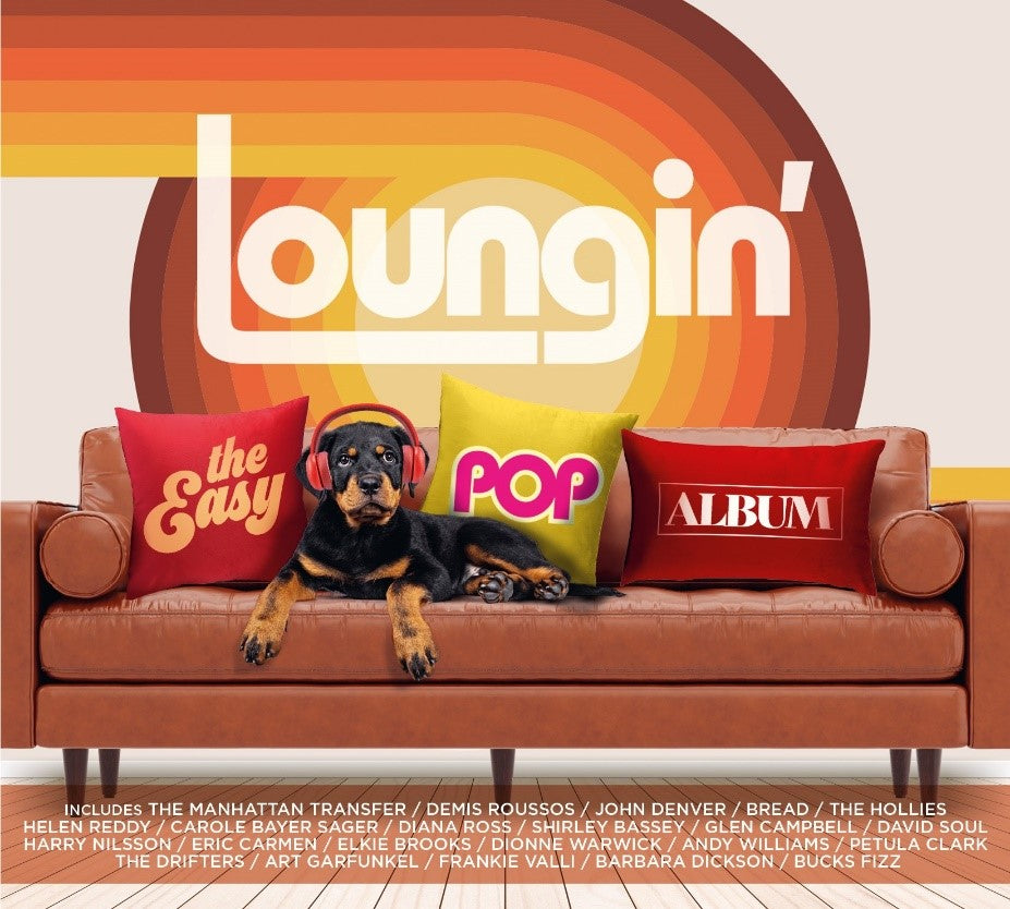 CD cover for “Loungin’ - The Easy Pop Album” featuring a dog on a couch.