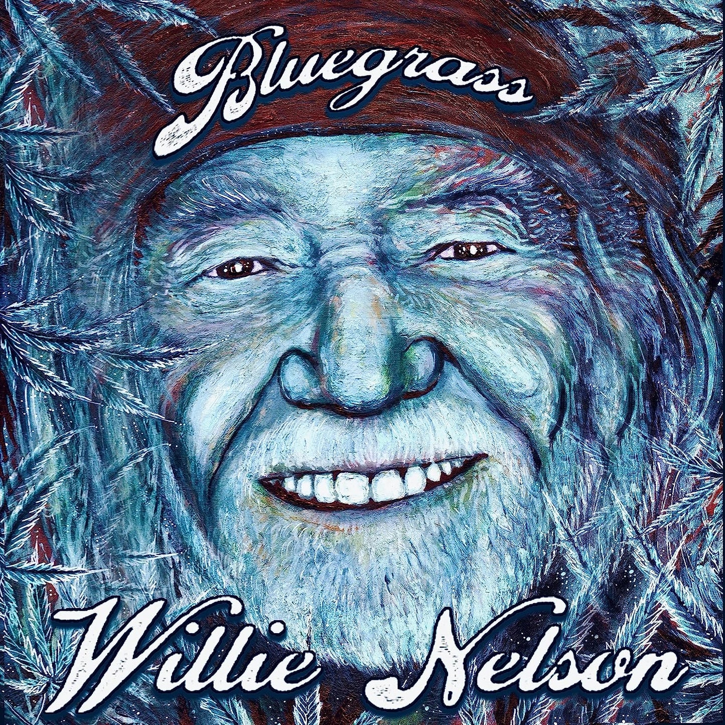 Painted portrait of Willie Nelson for the “Bluegrass” CD cover.