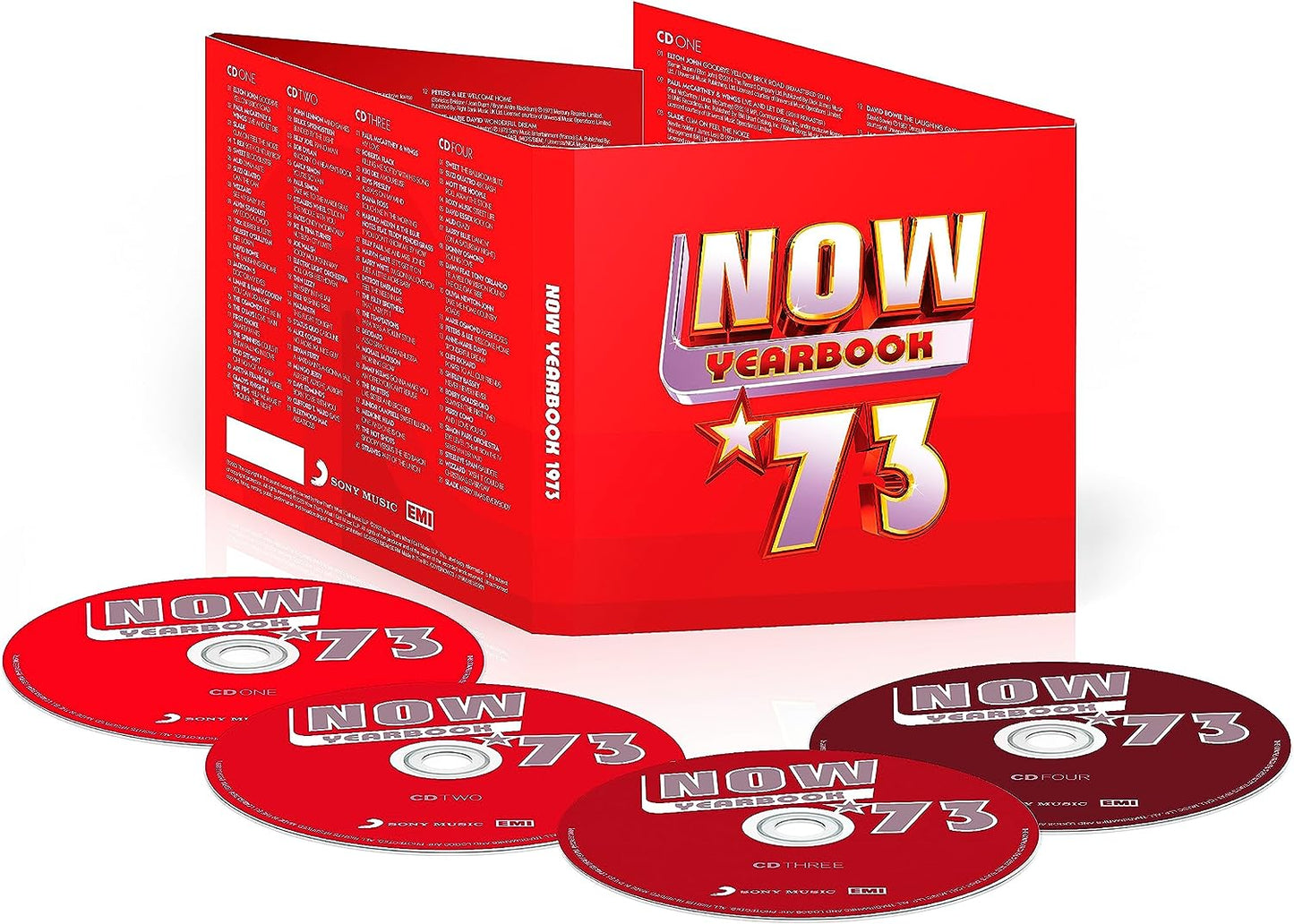 CD case and discs for “Now Yearbook 1973” compilation album.