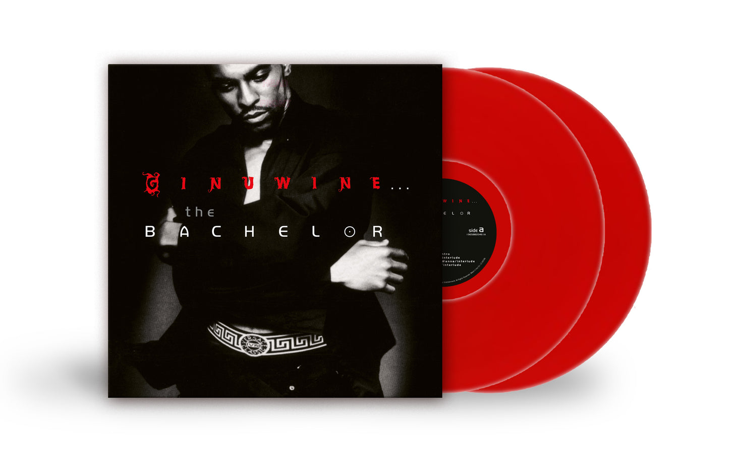 Ginuwine’s “The Bachelor” red 2LP vinyl record with album cover art.