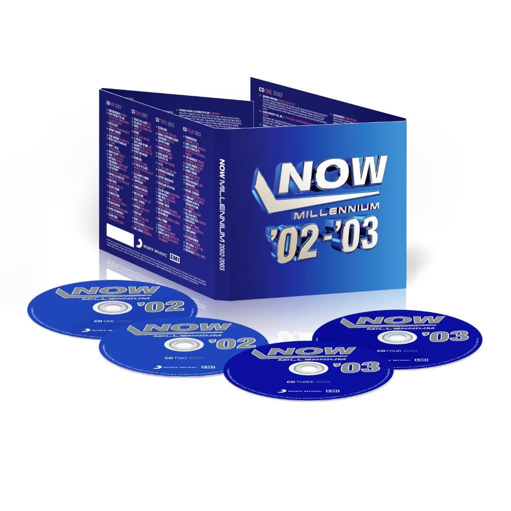 Compilation CD "NOW Millennium 2002-2003" with case and discs shown.