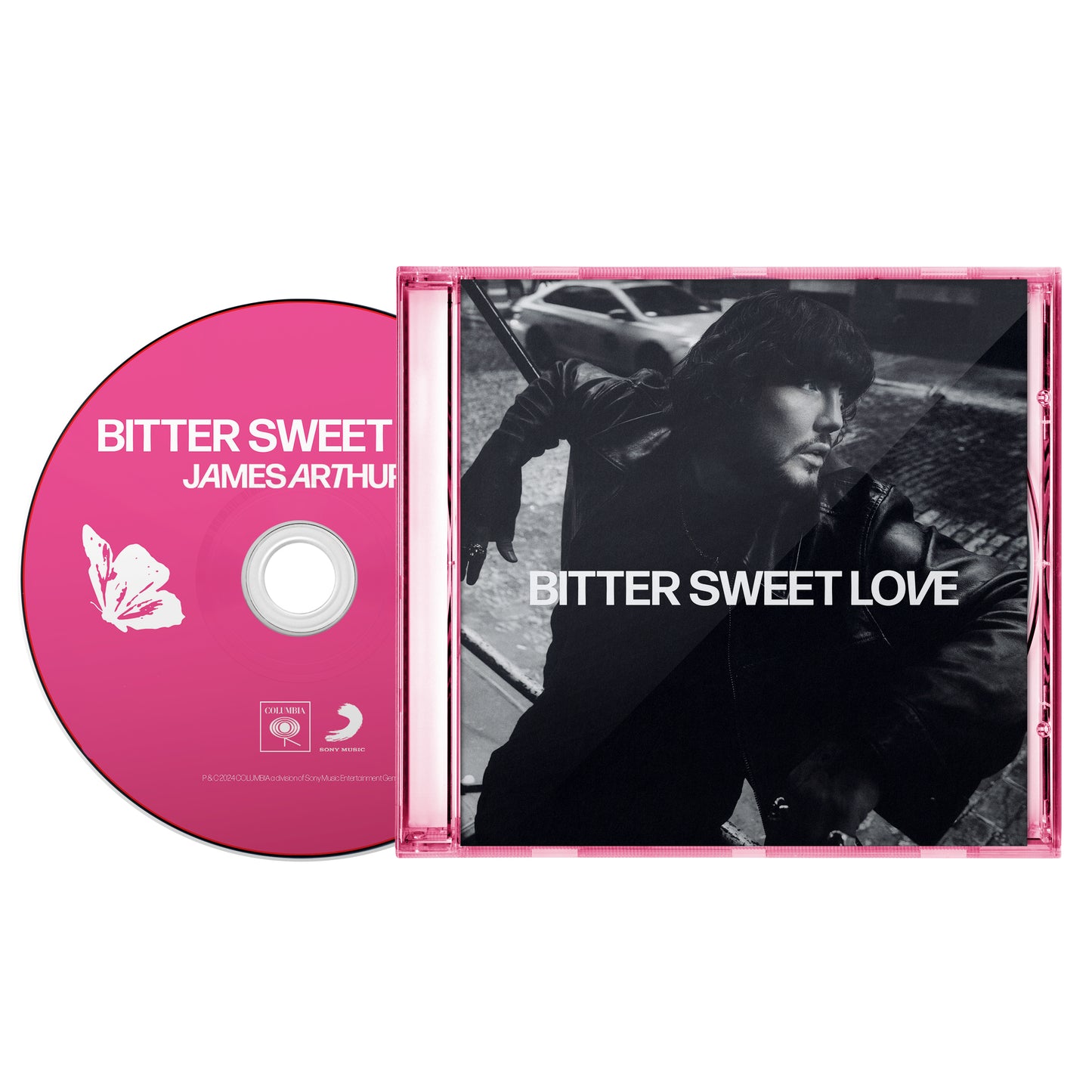 James Arthur "Bitter Sweet Love" CD case with black and white portrait.