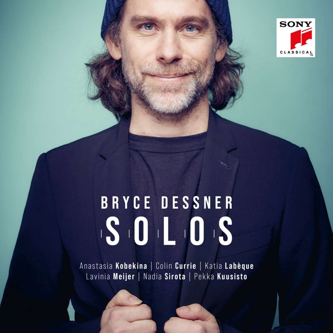 Album cover for Bryce Dessnerâs âSolosâ featuring a portrait of the composer.