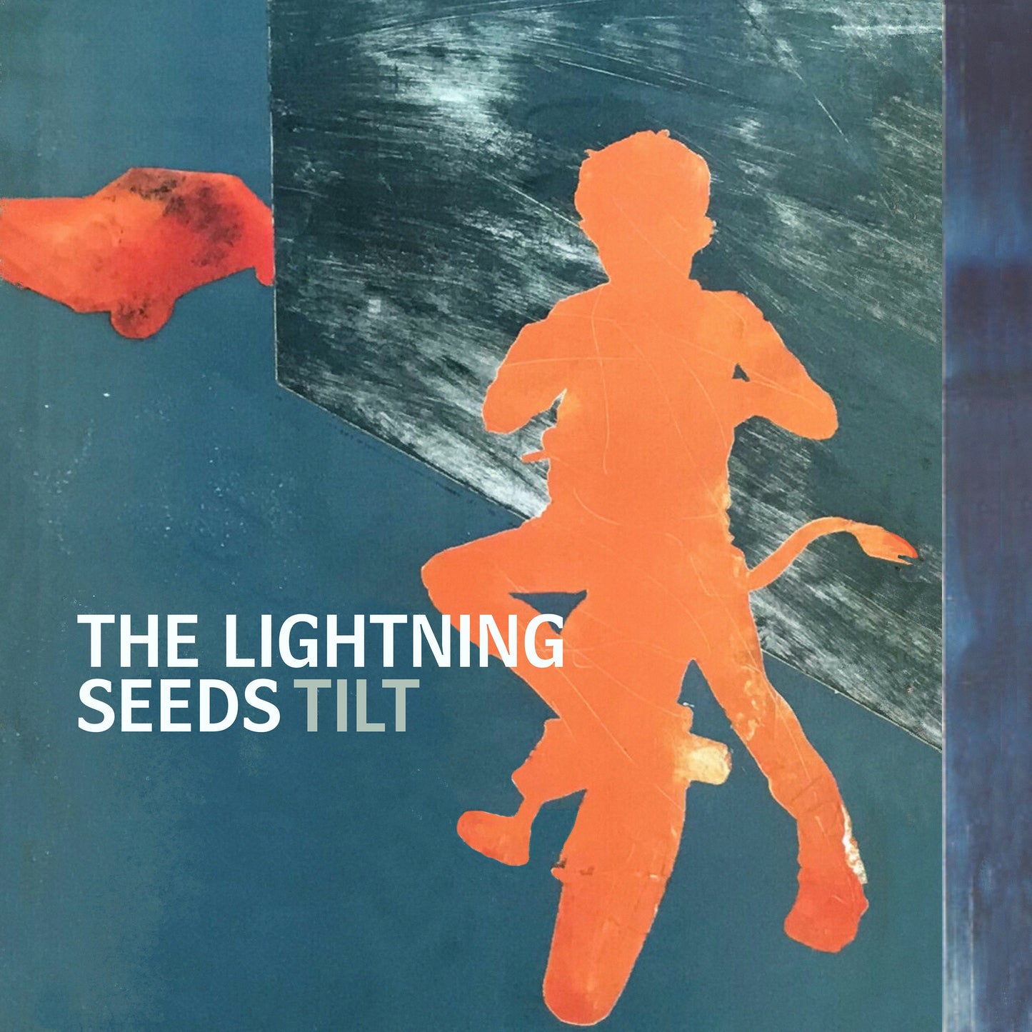 Album cover for The Lightning Seeds’ “Tilt” featuring a silhouetted figure.