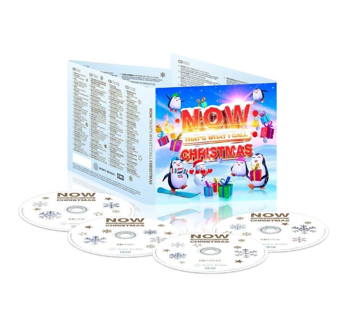 CD case for “NOW That’s What I Call Christmas!” with festive graphics.