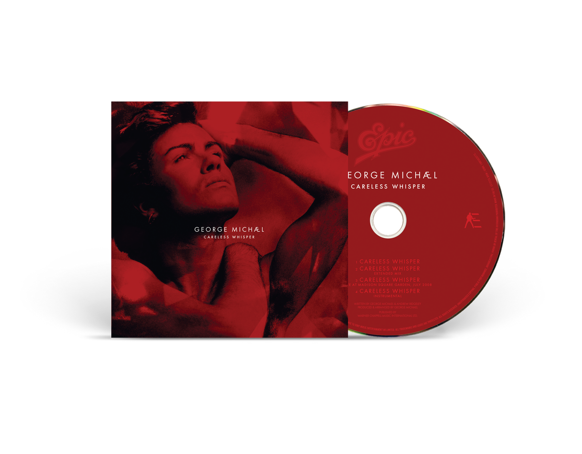 CD cover for George Michael’s “Careless Whisper” featuring a portrait.