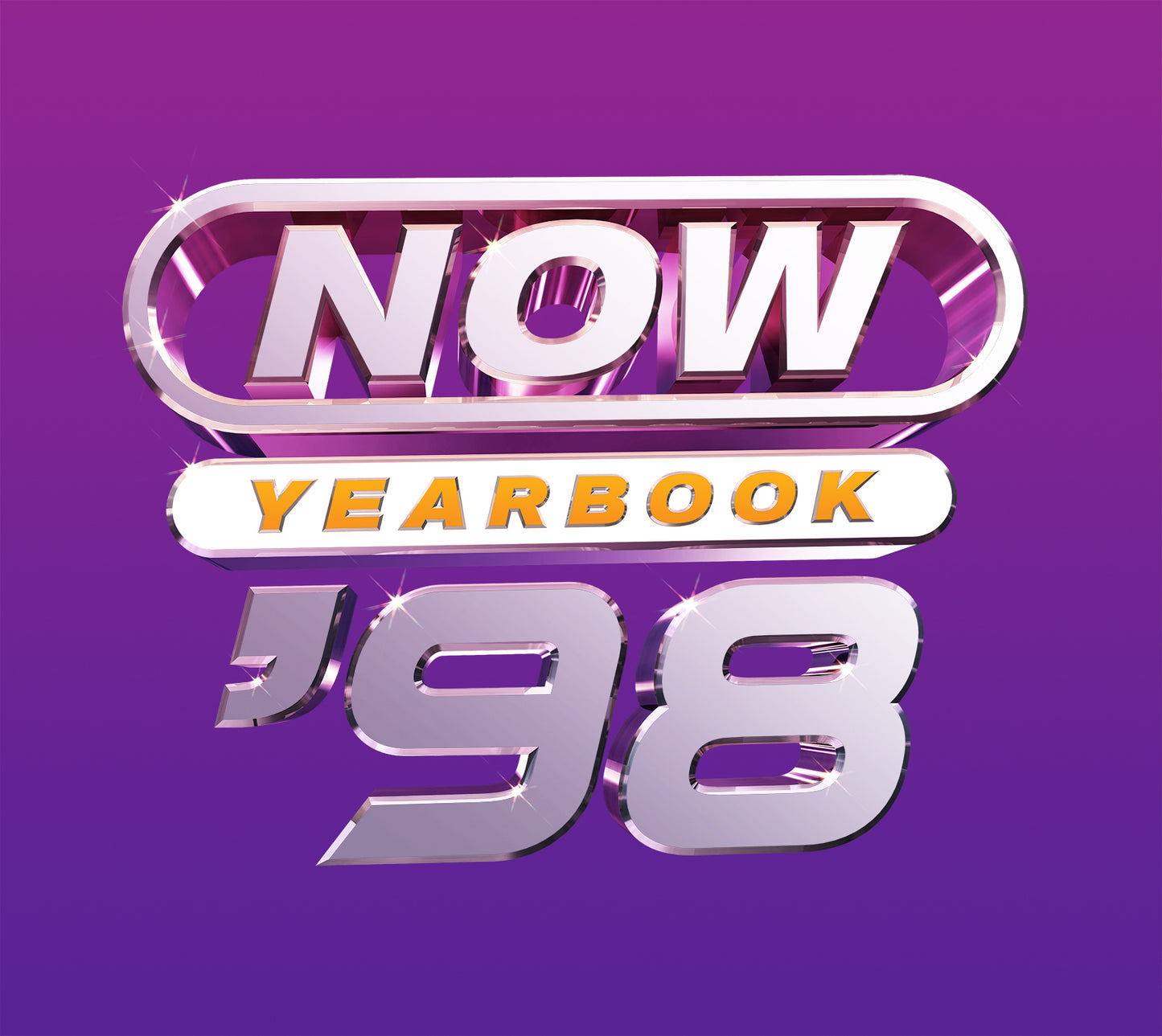 “NOW Yearbook 1998” CD cover with silver and yellow lettering on purple.