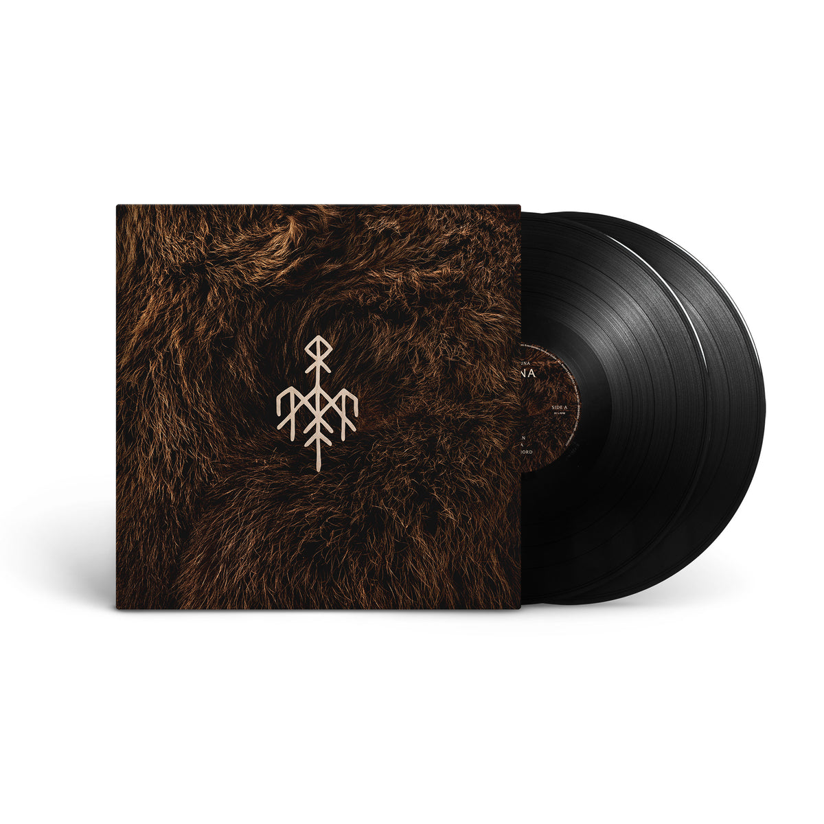 Wardruna "Birna" vinyl record with textured cover and runic symbol.