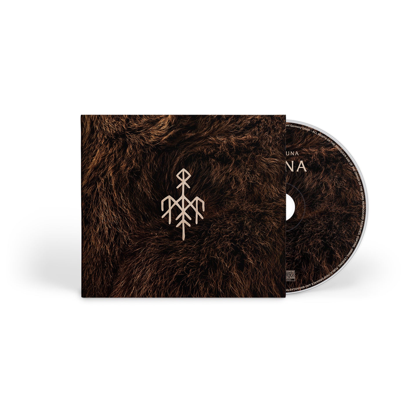 Wardruna "Birna" CD case with textured dark cover and runic symbol.