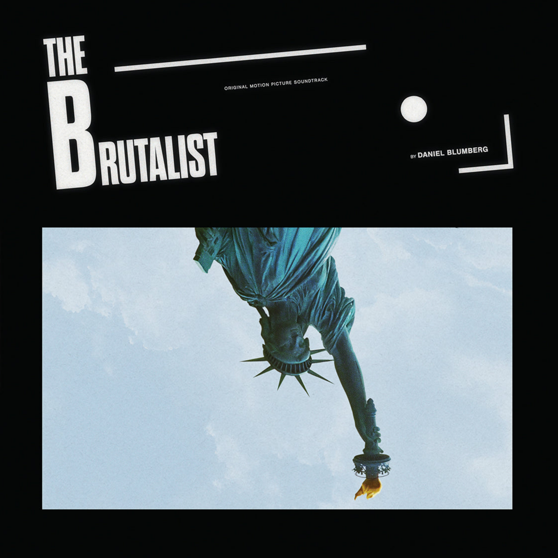 Vinyl album cover for "The Brutalist" featuring a deconstructed Statue of Liberty.