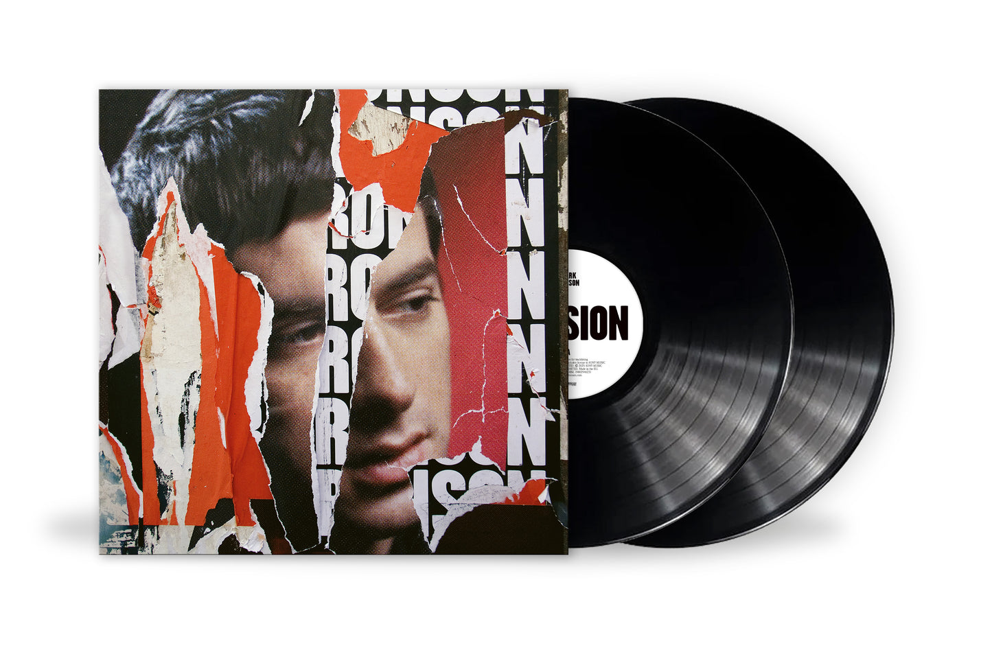 Vinyl record of Mark Ronson’s “Version” with a portrait cover.