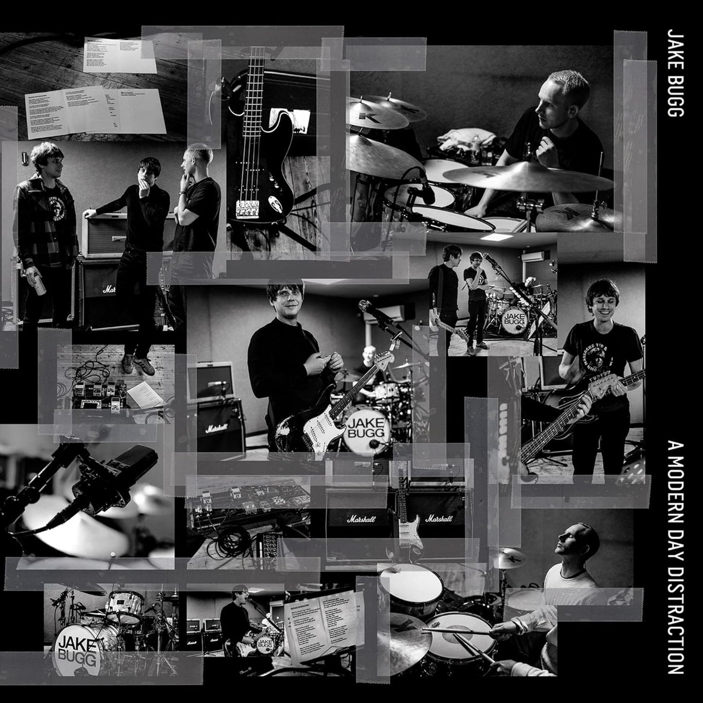 Album cover for Jake Bugg’s “A Modern Day Distraction (DLX)” with collage imagery.
