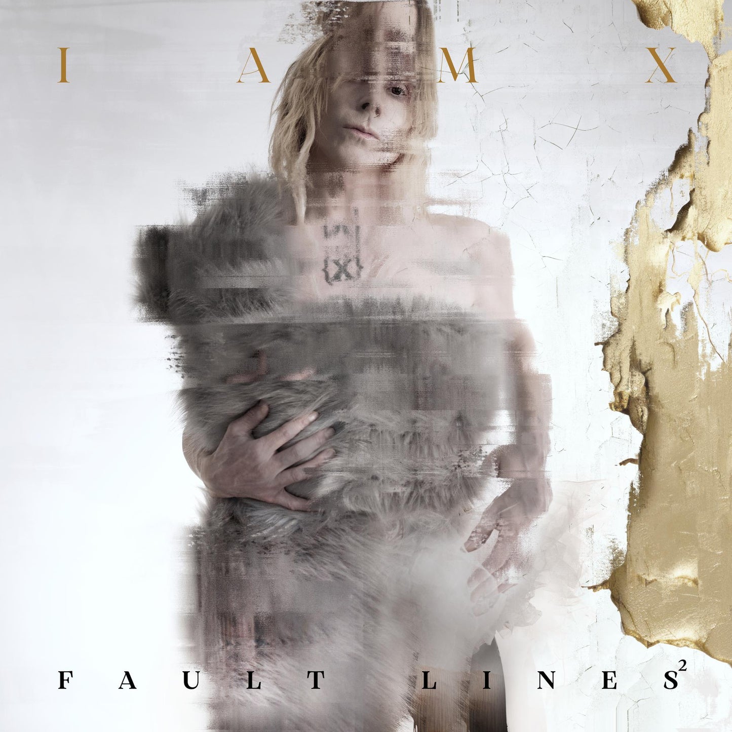 CD cover for Iamx’s “Fault Lines 2” featuring a distorted portrait.