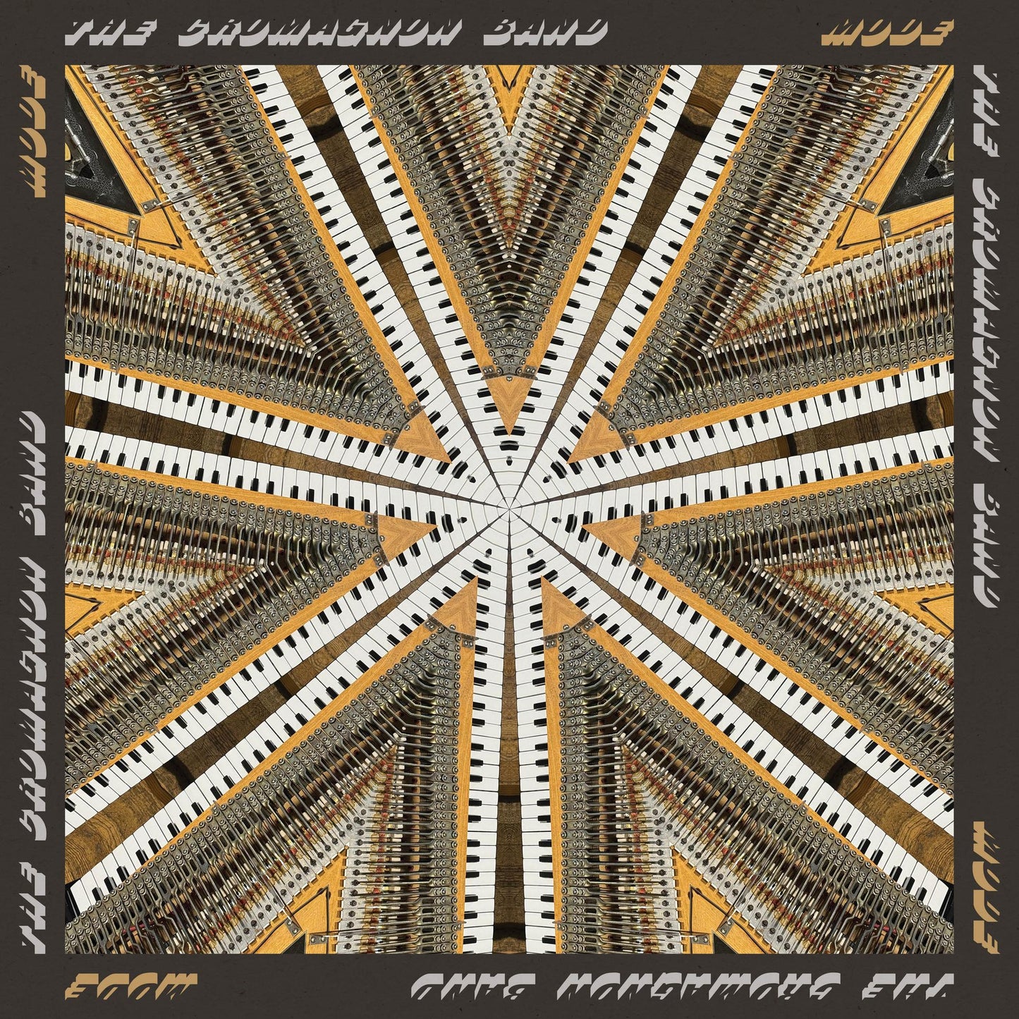 Vinyl record cover: abstract geometric design of piano keys.