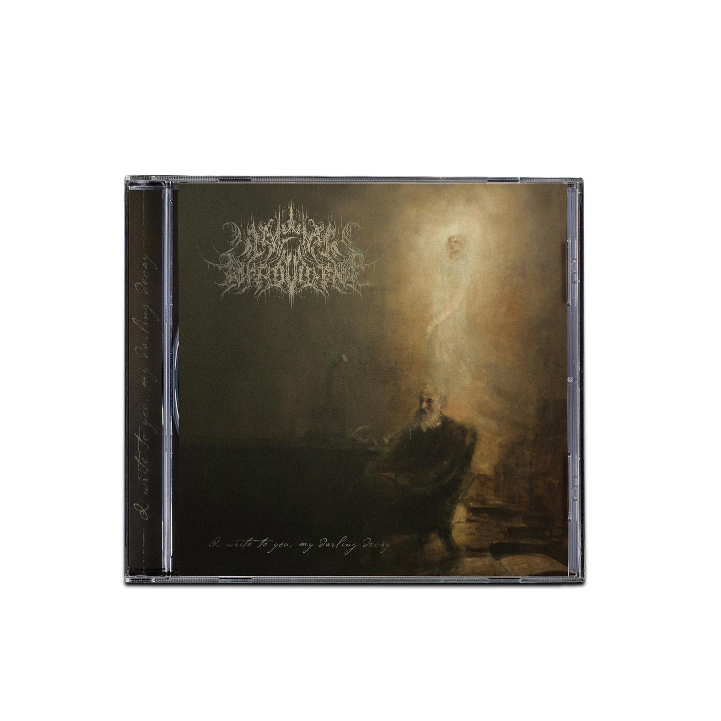 CD case with dark, textured artwork depicting a figure and swirling shapes.