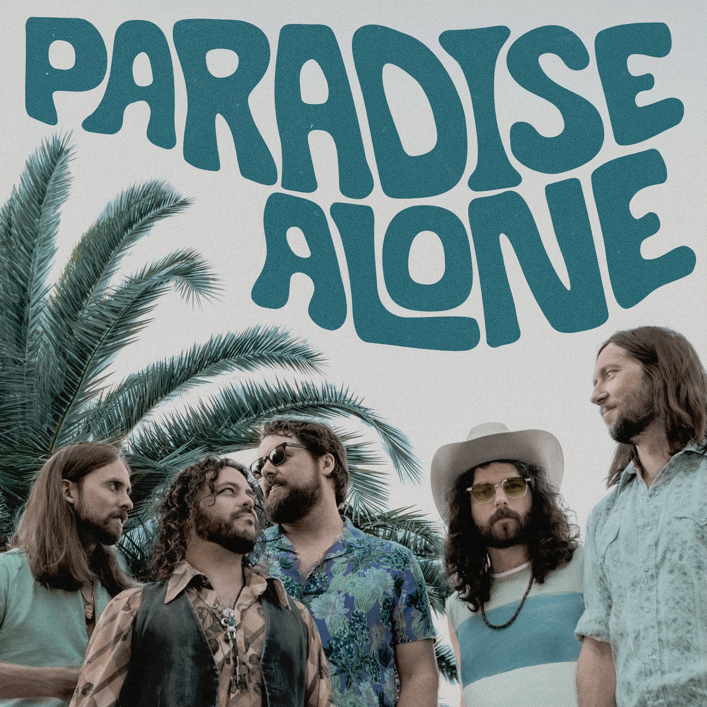 Album cover for "Paradise Alone" by Sheepdogsthe, featuring a band portrait.