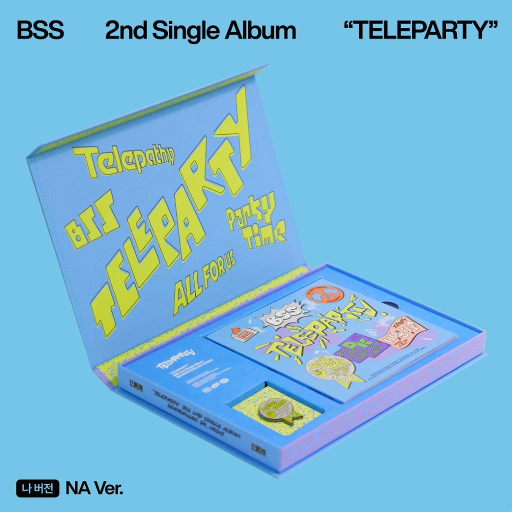 BSS “TELEPARTY” CD cover with colorful text and illustrated packaging.