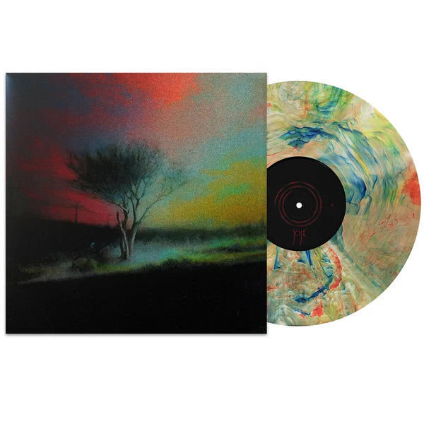 Joji's "Piss In The Wind" Prism LP vinyl record with colorful swirl pattern.