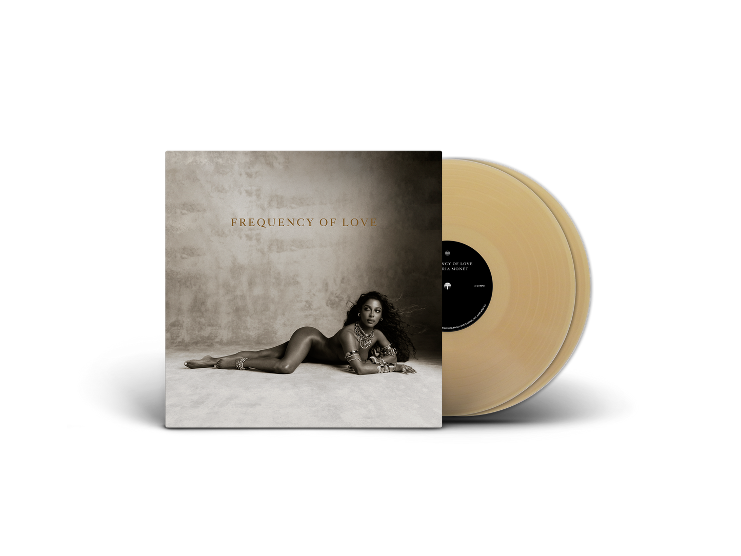Victoria Monét's "Frequency of Love" vinyl record and album cover displayed.