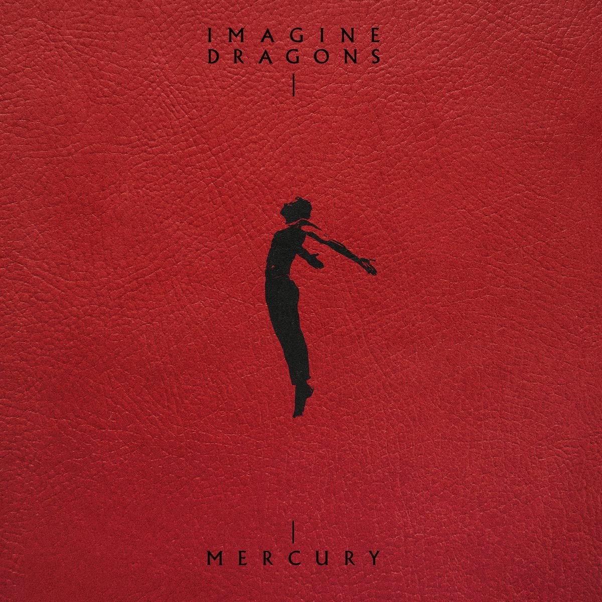 Imagine Dragons Mercury Act 2 album cover featuring a black silhouette on red leather.