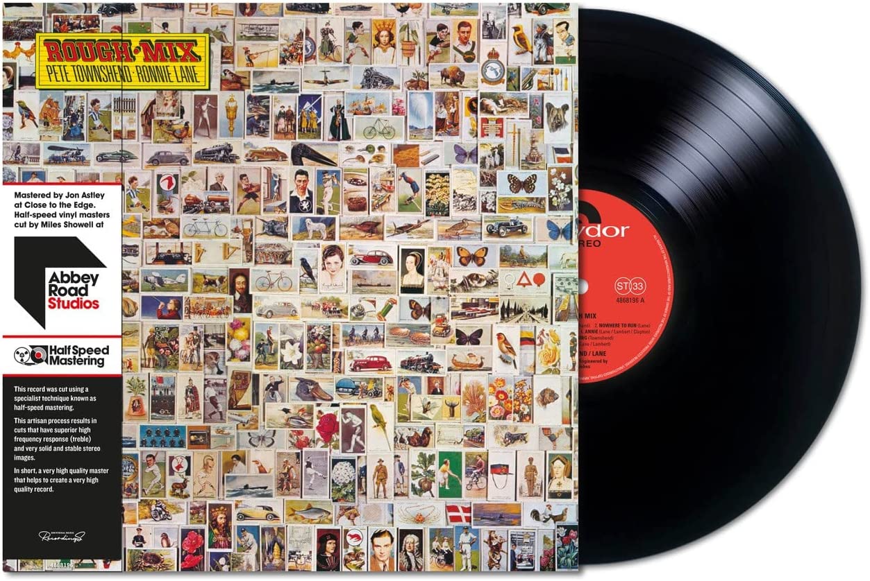 Pete Townshend “Rough Mix” vinyl record cover with collage of photos.