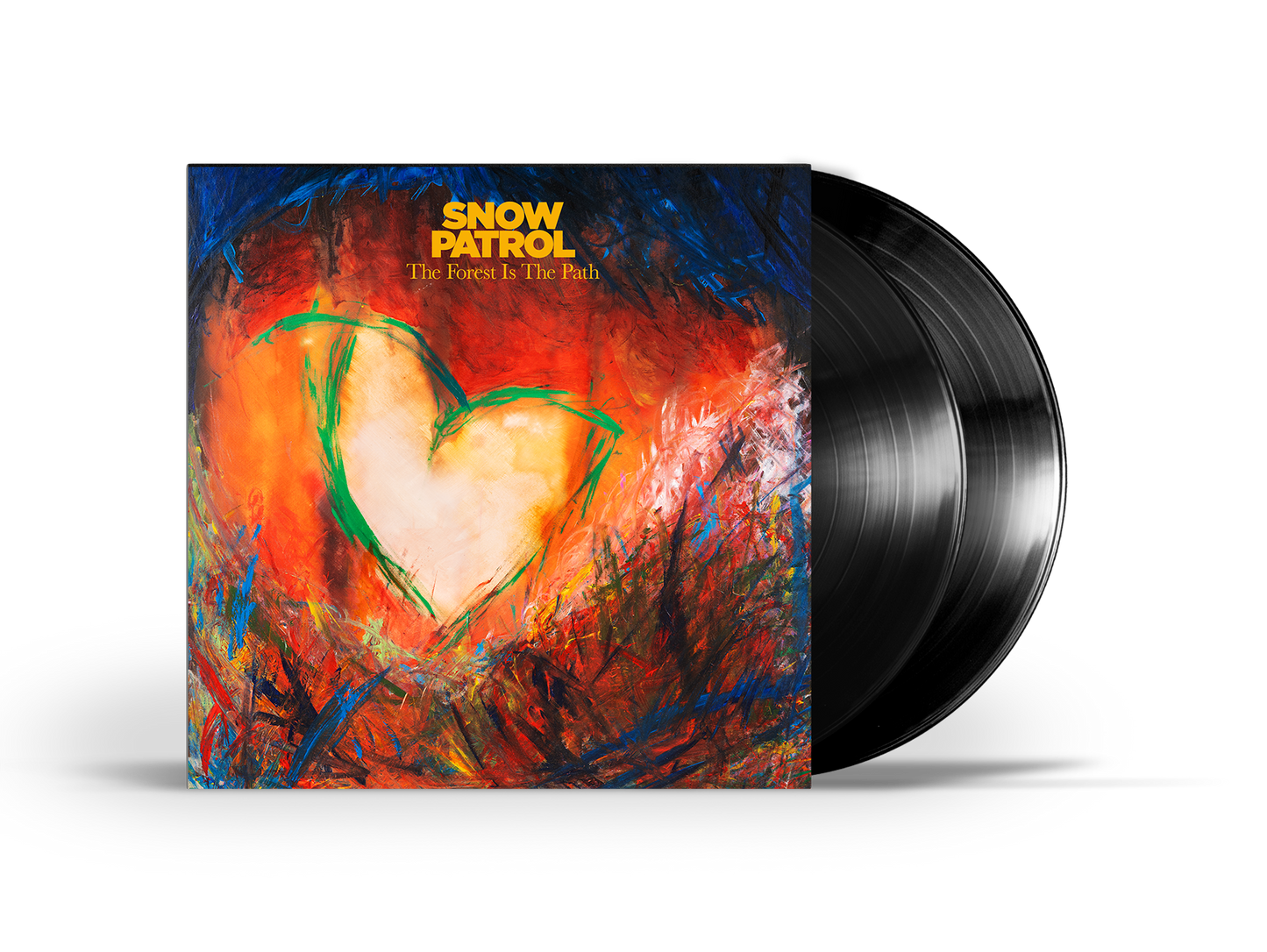 Snow Patrol album cover with abstract heart shape and vinyl record.