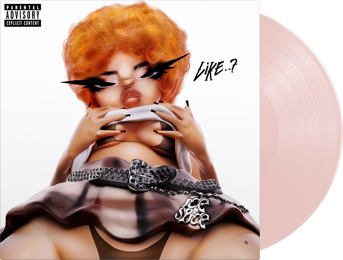 Baby pink vinyl LP of Ice Spice’s “Like..” deluxe edition album.