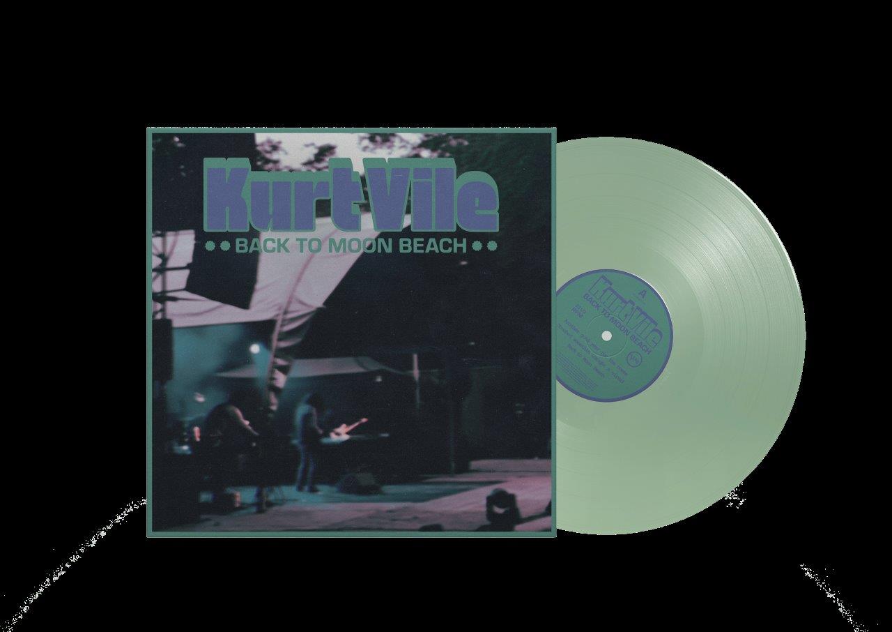 Kurt Vile Back to Moon Beach album cover and light green vinyl record.